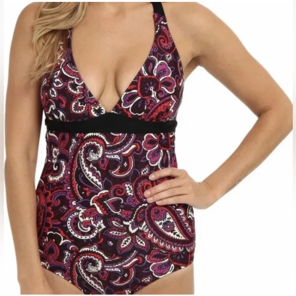 PRANA *MIOKO* ONE PIECE SWIMSUIT MAILLOT PAISLEY BLACK CORDELLA XS S M XL